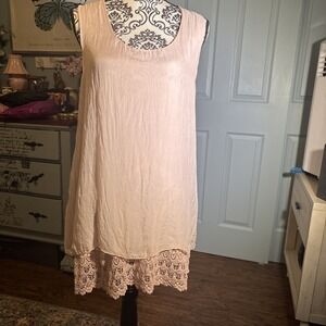 Elena Baldi Silk Long Blouse Sz Large. Made In Italy. Pink Blush. Boho